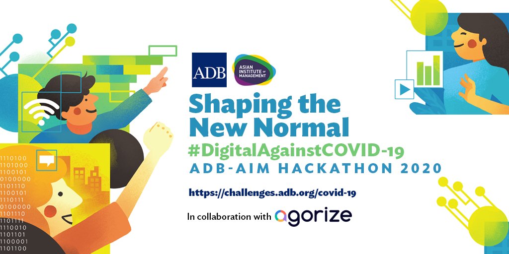 UPCURSOR's tweet image. Join the @ADB_HQ and @aim_edu global #DigitalAgainstCOVID19 challenge. Global call for solutions to combat COVID-19 and help shape the new normal. Win USD 10,000 for solutions in nowcasting, earth observation data, and alternative credit scoring solutions for MSMEs.
#ADBhackathon
