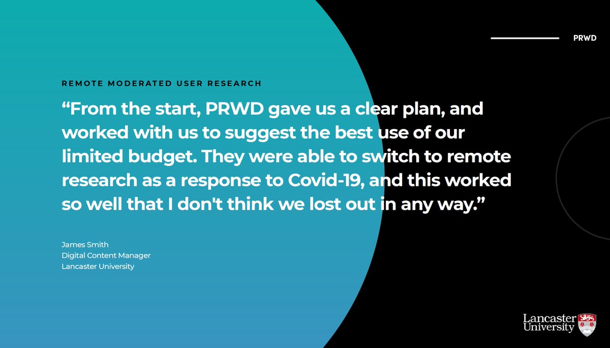Brilliant feedback from our latest client <a href="/LancasterUni/">Lancaster University</a> -  remote user research with UG/PG prospects. We cater to all budgets and client needs. 

#lancasteruni #userresearch #remotework