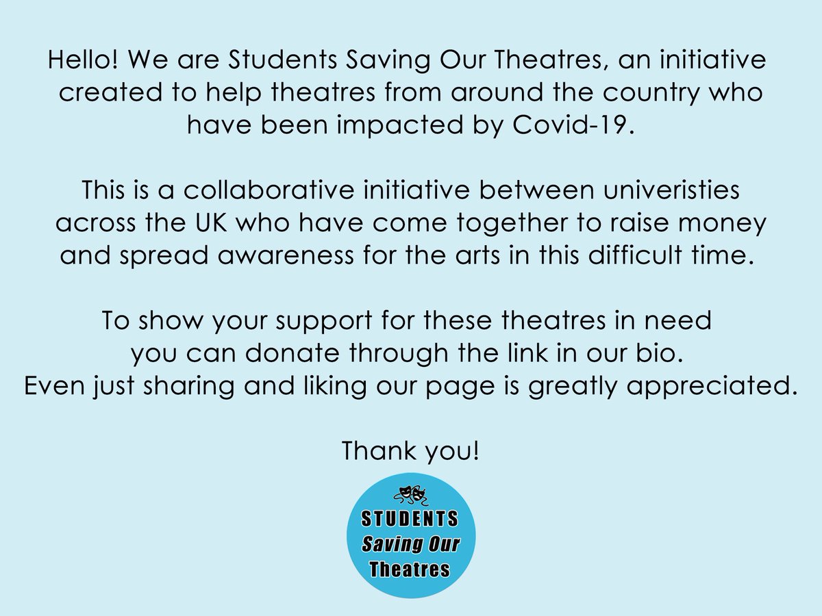 SaveOurTheatres's tweet photo. DONATE HERE TO SAVE THEATRES:
https://t.co/SZ5nVslFfS https://t.co/eoXmNr95NA