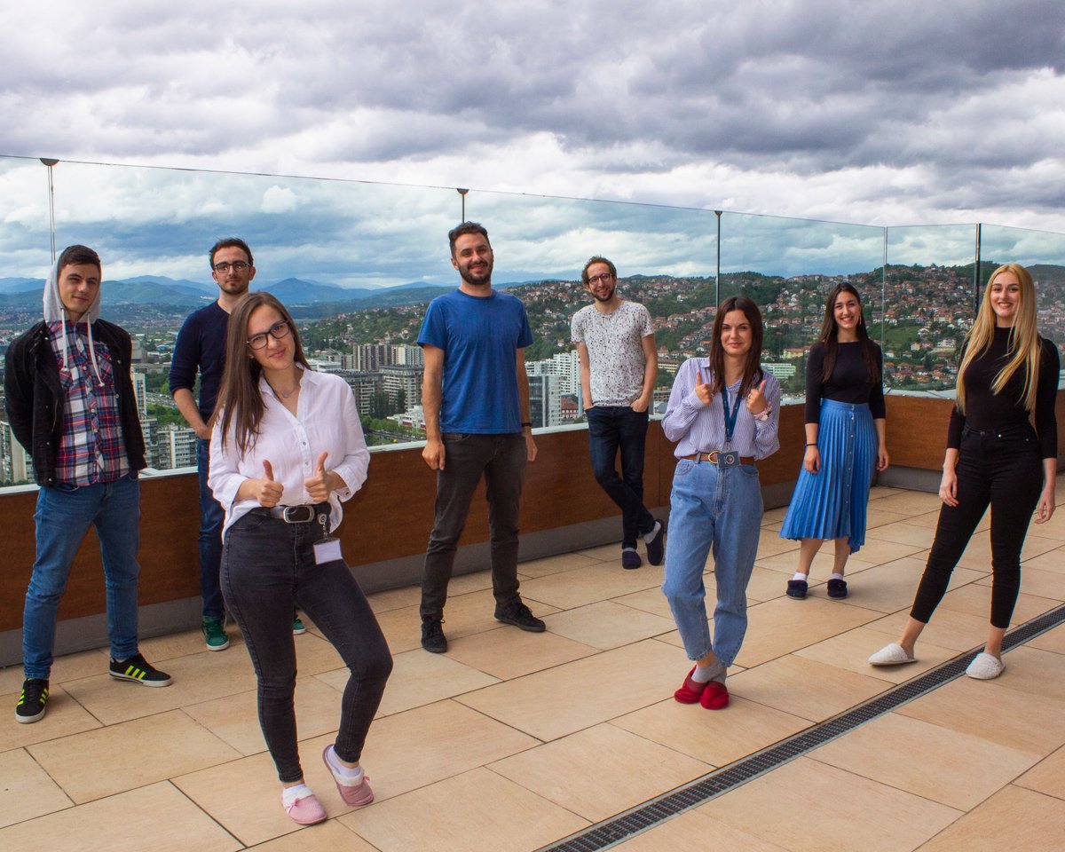 atlantbh's tweet photo. Last week, one of our teams completed an important release for a client, and we had to celebrate it with a picture in a social distancing mode. 🍾😂
#Atlanters https://t.co/OnoGGGn51h