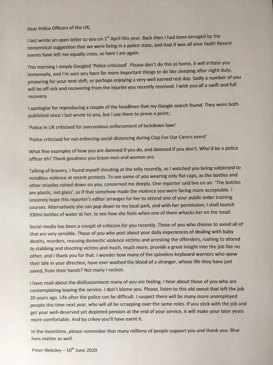 I have written another open letter to the police officers of the UK. If you know one, please bring it to their attention. 

Thank you.