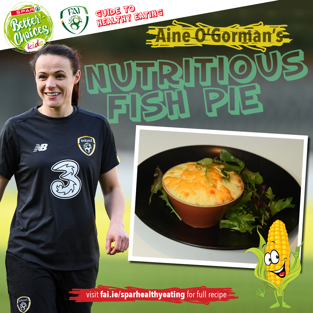 IrelandFootball's tweet photo. 👩‍🍳 It's the twentieth and final recipe in the @SPARIreland 2020 Healthy Eating Guide!

🐟🥧 Aine O'Gorman's Nutritious Fish Pie is a brilliant dinner option to try out tonight

To see the full recipe ➡️ https://t.co/uTrd4ivDCO #HealthyEatingGuide https://t.co/UhyGAylw9O