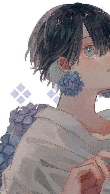 「hydrangea upper body」 illustration images(Popular)