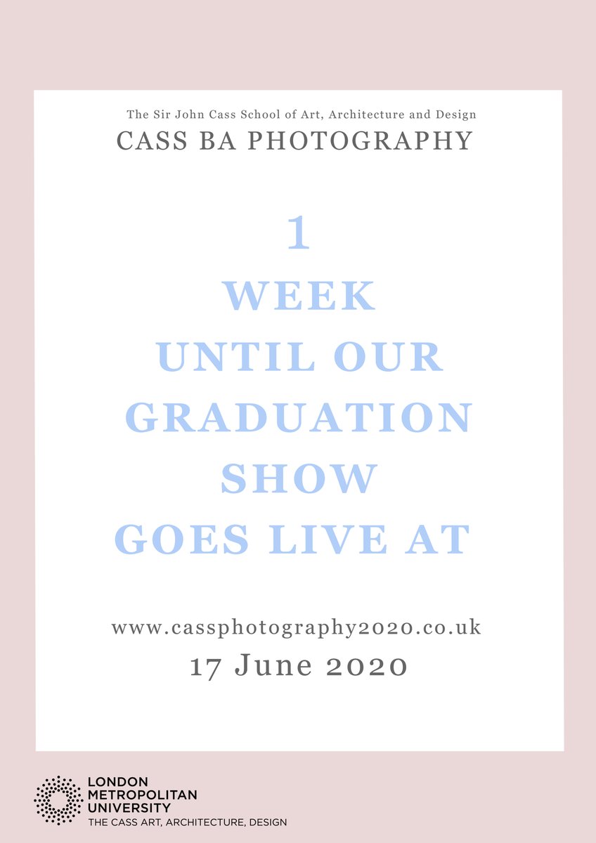 PhotoLdnMetArts's tweet image. We would like to invite you to our online graduation
show that is only available and live from 17th June.
#thecass @TheCassArt #degreeshowsunited
cassphotography2020.co.uk