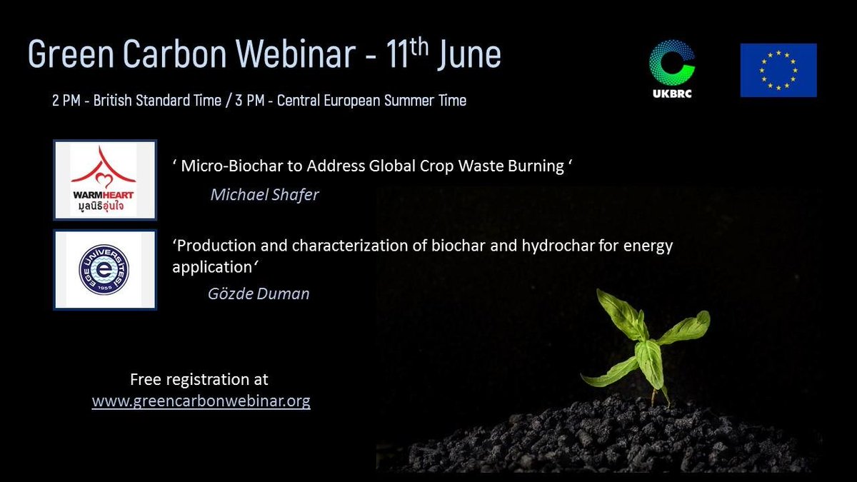 PhD Jorge Lopez-Ordovas (@phdjorgelo) on Twitter photo Idea to do tomorrow. Why not attending a FREE Webinar from <a href="/GreenCarbonETN/">GreenCarbon</a> Scientists from Thailand and Turkey will tell us about their biochar research. What better plan for lockdown than learning to fight climate change?
<a href="/SupergenBioHub/">Supergen Bio Hub</a> <a href="/BRISKBiofuels/">BRISK2</a> <a href="/H2020_ABC_SALT/">Horizon 2020 ABC-Salt</a> <a href="/EnergyRA/">Energy Research Accelerator</a> Idea to do tomorrow. Why not attending a FREE Webinar from <a href="/GreenCarbonETN/">GreenCarbon</a> Scientists from Thailand and Turkey will tell us about their biochar research. What better plan for lockdown than learning to fight climate change?
<a href="/SupergenBioHub/">Supergen Bio Hub</a> <a href="/BRISKBiofuels/">BRISK2</a> <a href="/H2020_ABC_SALT/">Horizon 2020 ABC-Salt</a> <a href="/EnergyRA/">Energy Research Accelerator</a>