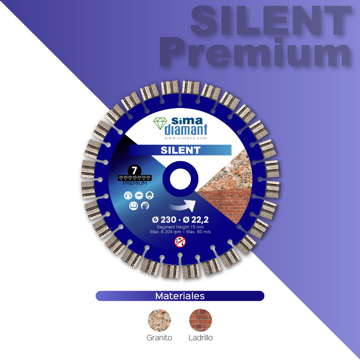 Nuevo disco Silent Premium de la gama SIMA DIAMANT.

✅ Disco corta-todo de alto rendimiento.
✅ Segmentos de 15 mm en H. 
✅ Alma especial para máxima reducción del ruido de corte. 
✅ Larga duración.

Contacta con nosotros:
📞 +34 958 490 410
📩 info@simasa.com