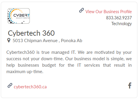 NEW Business Profile <a href="/CTech360/">CyberTech360</a> #ponoka business directory - ponokalive.ca