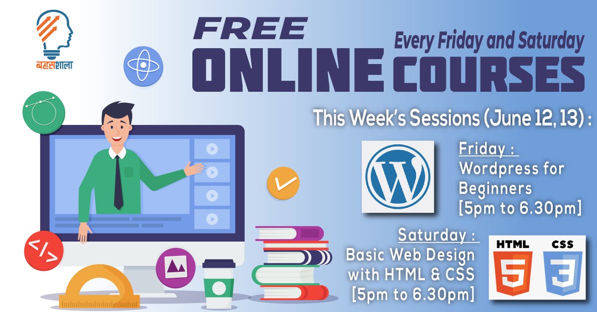BahasShala's tweet image. Hello Everyone..
We have our free online webinar session this week also.
(June 12 & 13)
Any interested ones can join our free course at given time and date here at BahasShala Online.
#FreeOnlineTraining #WebDesignTutorial #WebDesign #Wordpress #HTML #CSS #WebDevelopment