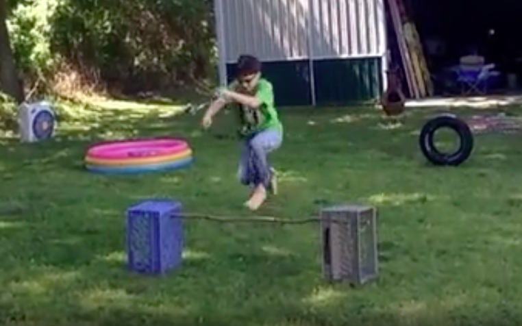 VrabelRegina's tweet photo. Students working hard for the American Heart Association Obstacle Course during remote learning! @HowellTwpNewbry @NewburyPta https://t.co/g3HHIRk2DG