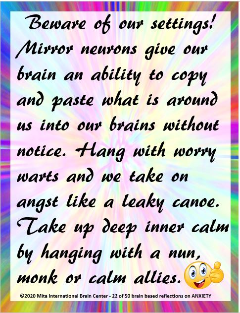 ellenfweber's tweet photo. Deep inside  brain cells we hold neurons that fire in reaction to another’s emotions or activity. Could this amazing discovery enrich our emotional reactions?  Brain automatically mimics other people’s emotions or reactions. #brainbasedchat #anxiety #mentalhealth #panic #pandemic https://t.co/o2FeEGYAJP