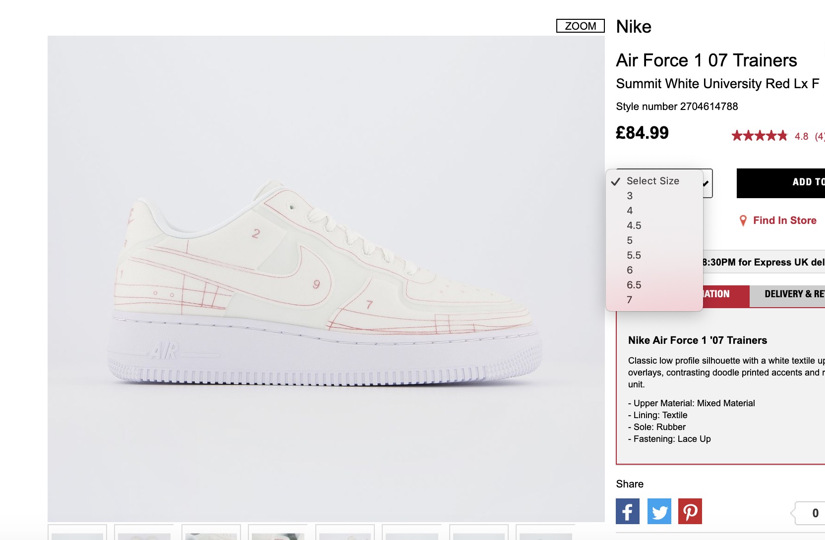 air force 1 07 trainers summit white university red lx f