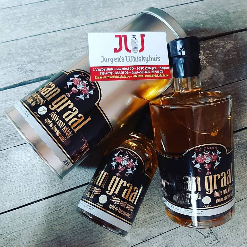 The Belgian Single Malt Whisky San Graal 7 Years old has arrived @ Jurgen's Whiskyhuis. So just in time for fatherday.

Order your bottle now by whiskyhuis.be/catalog/advanc… #whiskyhuis #whisky #belgian #zottegem
