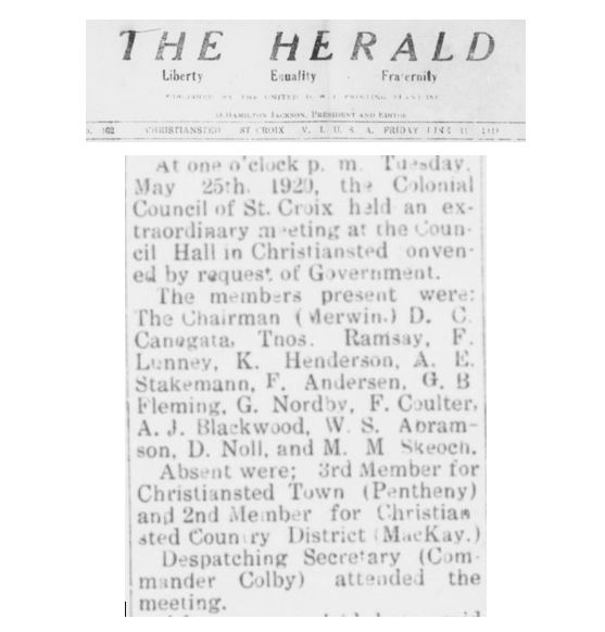 Attendees of the St. Croix Colonial Council meeting, May 25, 1920.