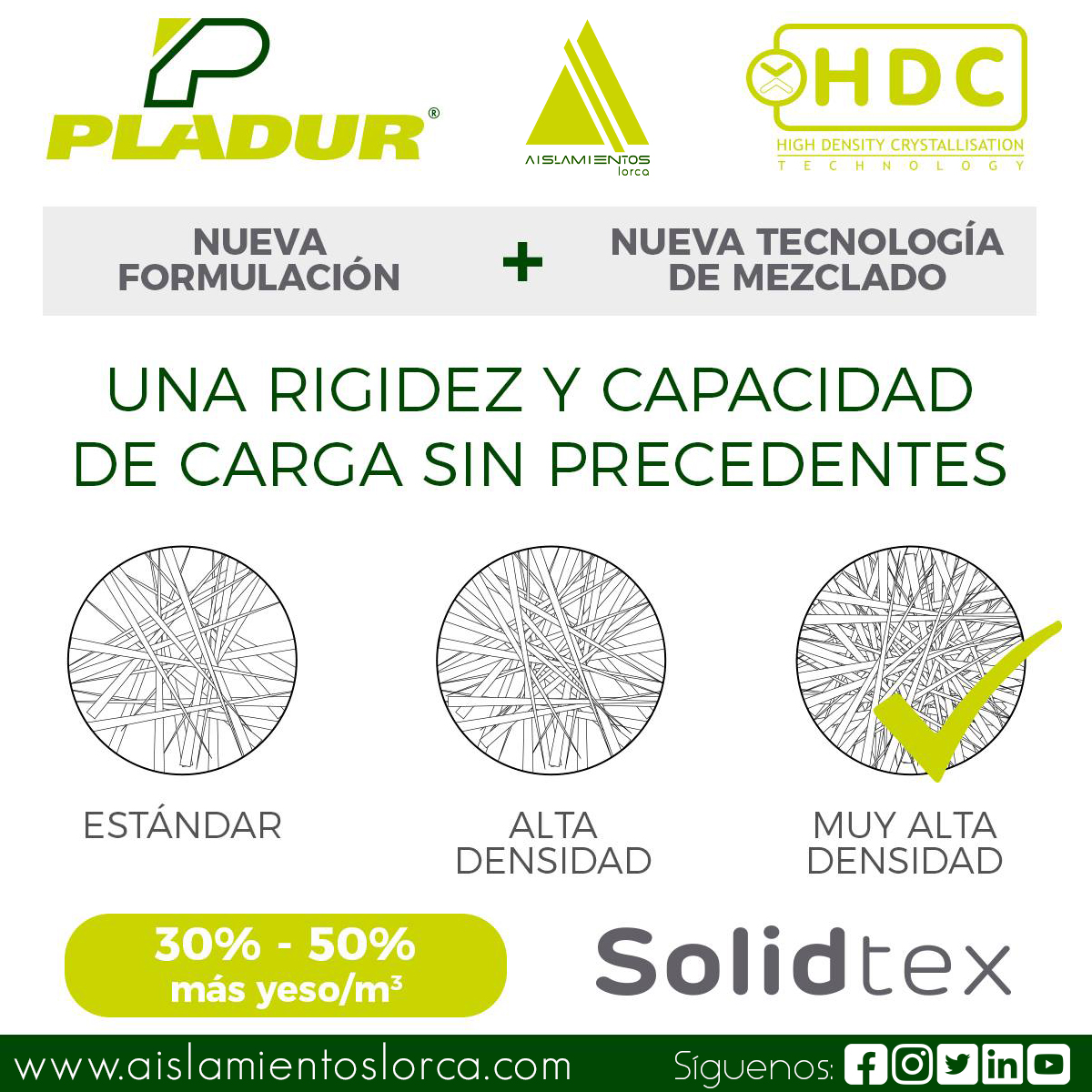 SAYCU_Aislamien's tweet photo. Pladur nos trae #Solidtex.

Solidtex es una placa de yeso robusta, con una rigidez y capacidad de carga sin precedentes. Gracias a la tecnología HDC (Alta Densidad de Critalización).

Más info👉🏽https://t.co/uQegfczEPm
#AislamientosLorca #AislamientosMurcia #Pladur https://t.co/UhsEj95o3J