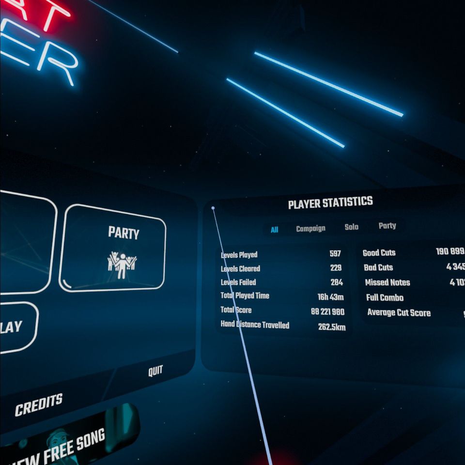 Beat Saber on Twitter: "@SirMstrMan @ItsJustToomas Let's try a performance test. Can you send us a screenshot of your results, please? Just click on upper left corner of the Player Statistics