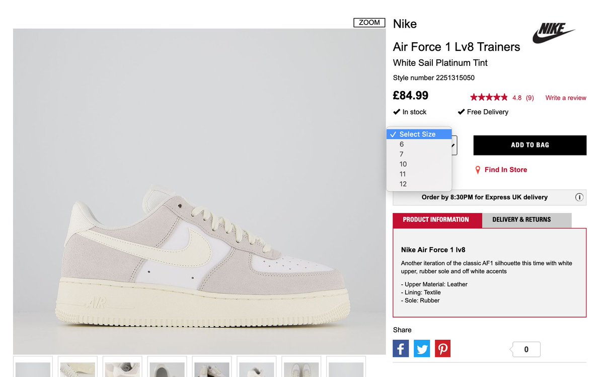 The Sole Restocks On Twitter Nike Air Force 1 White Sail Platinum Tint Sizes Back At Offspring Link Https T Co H5prcnuwnp