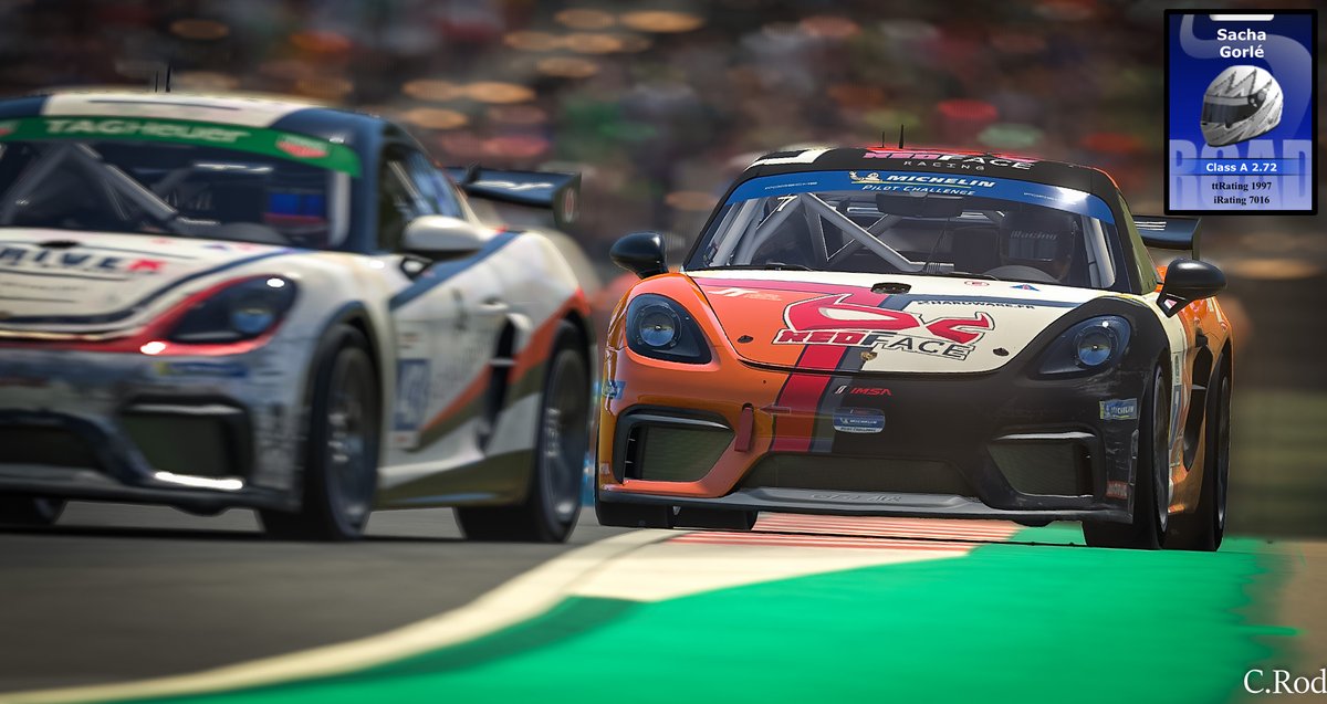 RedfaceRacing's tweet image. 👉 Sacha Gorlé vient de franchir la barre des 7k d'iRating !

📰 Sacha roule surtout en GT4. 

❤ Mais c'est aussi et surtout un sacré bon copain super agréable, toujours le mot pour rire et qui aime partager ses connaissances et ses petits trucs pour progresser.

💪 Bravo à toi!
