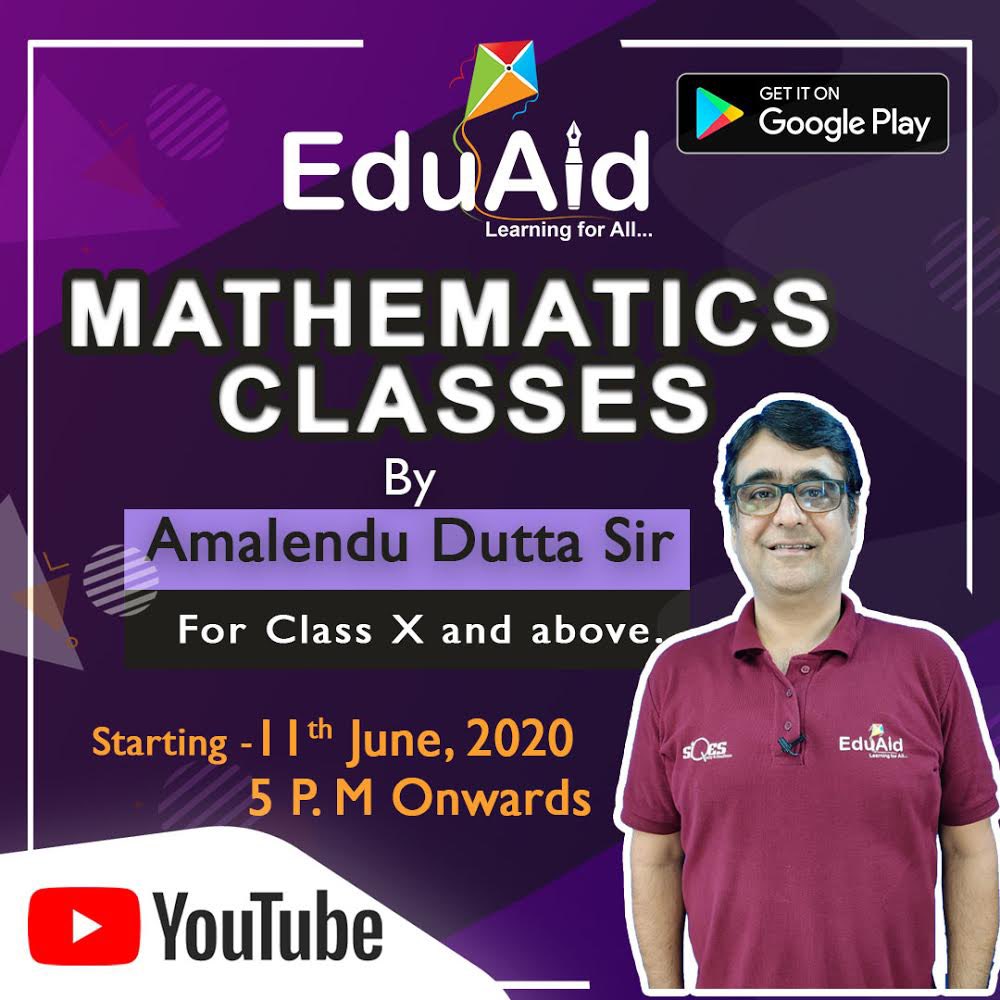EduAid_India's tweet photo. Hello viewers, we are happy to announce that Mathematics classes from Mr. Amalendu Dutta Sir .
Stay tuned to our channel from 11 June 2020 from 5.00 pm onwards. #learning #learningathome #learningisfun #loveformaths #staysafe 
Our YouTube channel link: https://t.co/rf1HibGQfT https://t.co/oPPtU4xpbR