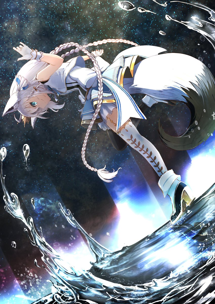 白上フブキ 「フブキさんを線画ありで描いた1回目と2回目
どちらも線画無しが基本の海鼠にとって」|海鼠のイラスト