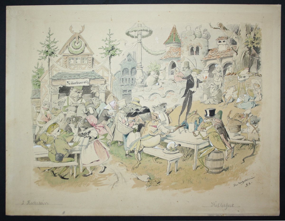 Ludwig Bechstein (1843-1914), 1893, illustrations pour le livre pour enfants "Der Gesangverein Brüllaria und sein Stiftungsfest"