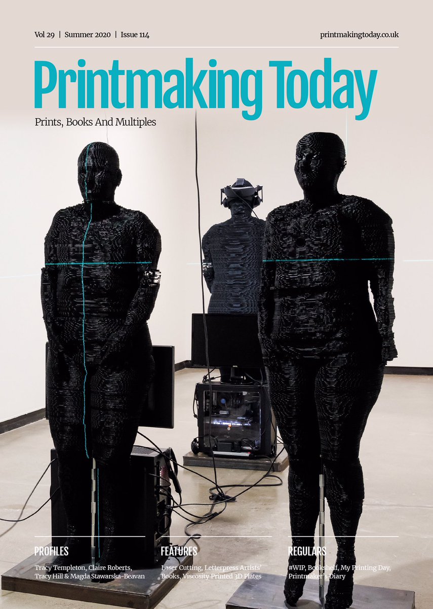 #PrintmakingToday out this week. Profiles on Tracy Templeton, Tracy Hill &amp; Magda Stawarska-Beavan by Lubaina Himid and a practical article on laser cutting by Marilene Oliver (cover image) all pushing new directions in print. Subscribe via website: cellopress.co.uk