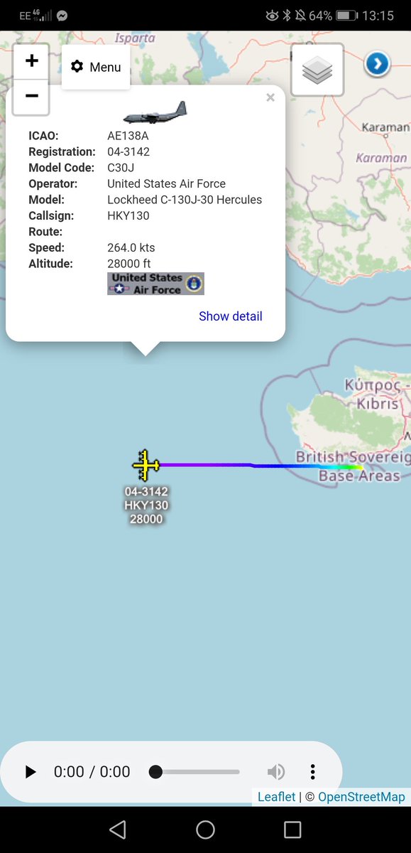 freedar_uk's tweet photo. #USAF - Lockheed C-130J-30 - HKY130 - #86AW | #37AS 🇺🇸
Just Departed @RAFAkrotiri & Heading West Over The Mediterranean.
Possibly Routing Back To #Ramstein. 🇩🇪 https://t.co/0y9mRlb2PM