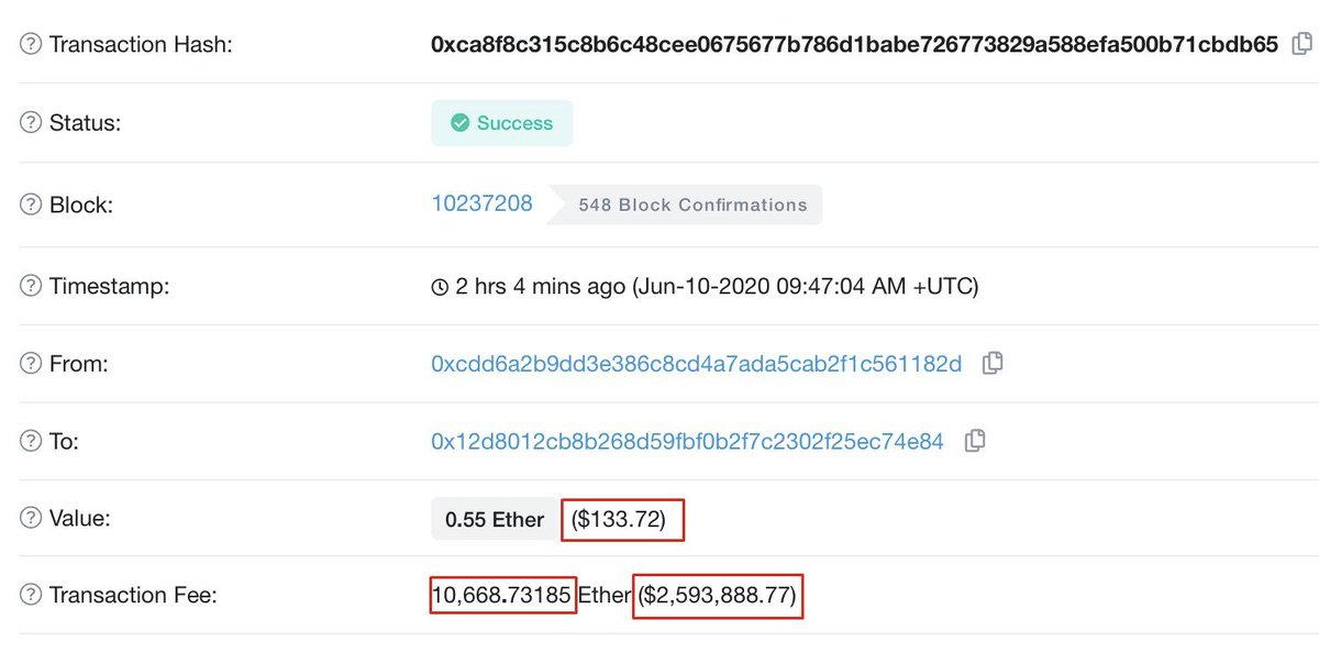 kucoincom's tweet photo. According to the Etherscan data, an abnormal transfer occurred on #Ethereum with up to 10,668 $ETH transaction fee while the transfer amount is only 0.55 $ETH. 😲

The transaction fee on https://t.co/gKg1My8zAU is much lower, welcome to trade! 😂 https://t.co/mpq32A816T