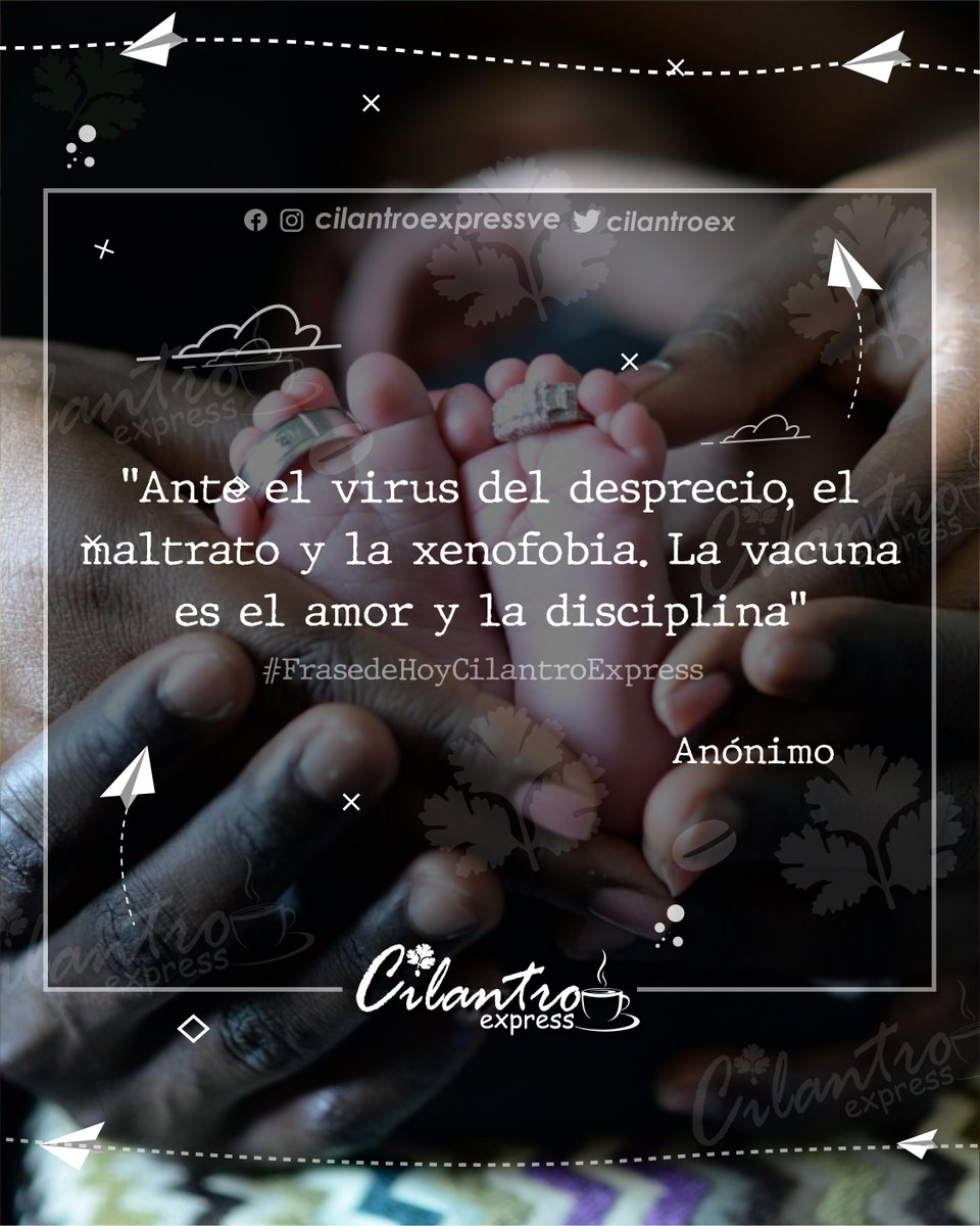 CilantroEx's tweet photo. "Ante el virus del desprecio, el maltrato y la xenofobia. La vacuna es el amor y la disciplina"⁣
⁣⁣⁣⁣⁣
#10jun
#10junio
#FrasedeHoyCilantroExpress⁣⁣⁣
#cilantroexpressve⁣⁣⁣⁣⁣⁣⁣
#deliverymerida⁣⁣⁣⁣⁣⁣⁣
#merida https://t.co/2SullkA6mP
