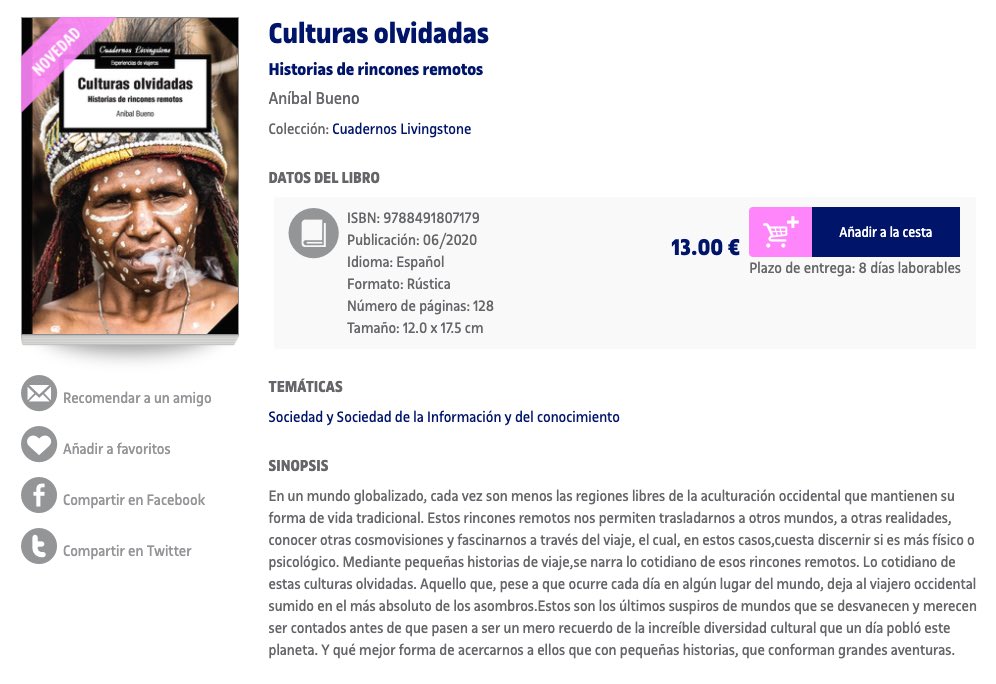Hoy es un gran día. Ya tengo el libro a la venta a través de la web de la editorial.

editorialuoc.cat/culturas-olvid…
