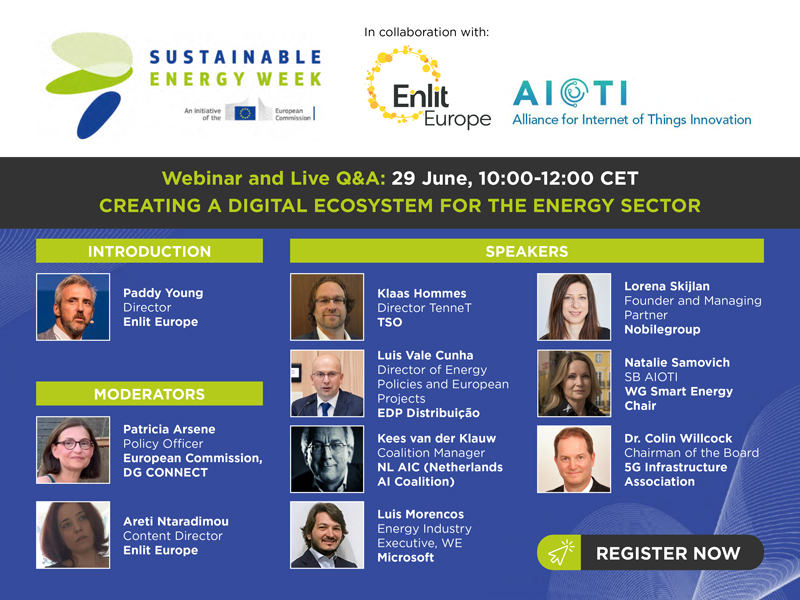 Join AIOTI's <a href="/Natalie_Sam/">Natalie Samovich</a> and Kees van der Klauw at EU #sustainability week on 29.06. at 10.00h #IoT DG #energy