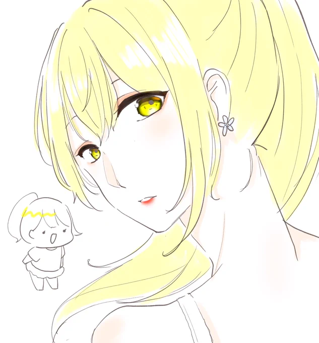 ポニテが見たいな〜と落描き? 