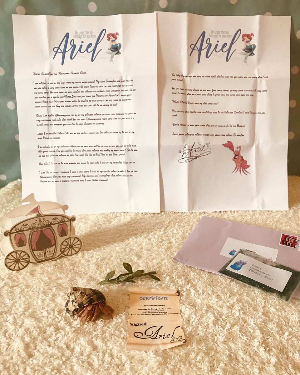 Rockpoolschool1's tweet photo. 🧜🏼‍♀️🏰 💌🦀SEBASTIAN GOT MAIL🦀💌🏰🧜🏼‍♀️

How awesome is this amazing letter Sebastian recieved from the one and only Ariel today!!!

Check out his certificate he received, he is now an honorary member of the kingdom of Atlantica! Thank you so much @Letitsnowprod https://t.co/H2lG93BBlv