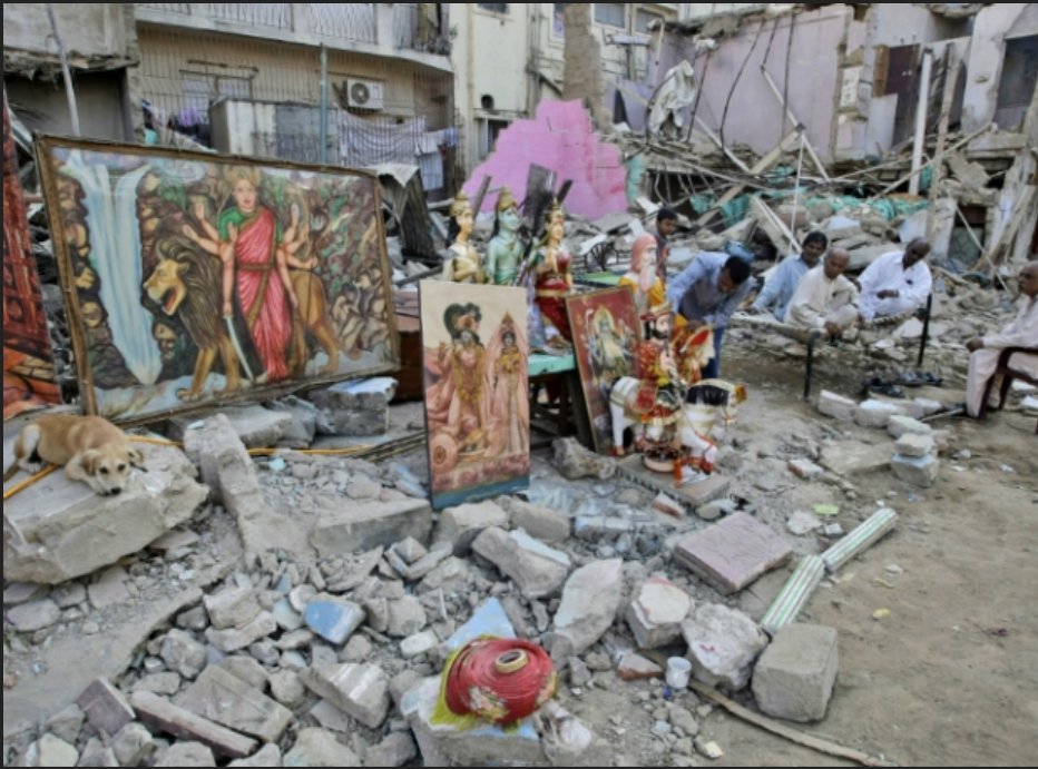  #PakistanAgainstMinoritiesYet another temple destroyed in Karachi