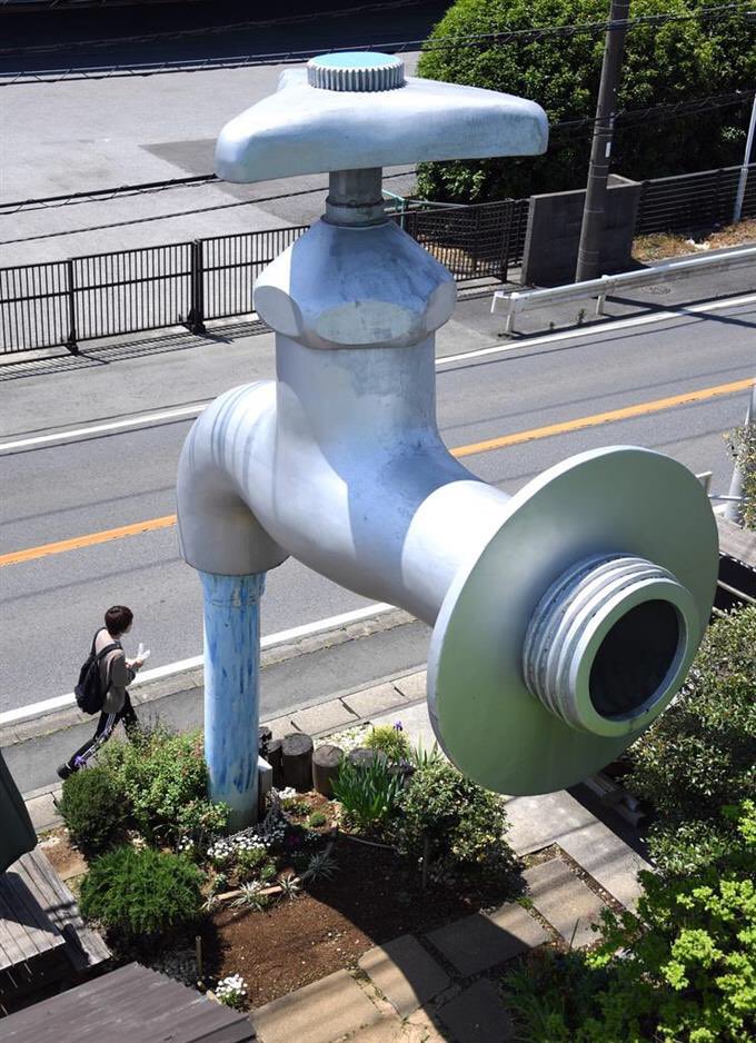 路上感撮 蛇口のオブジェ #千葉県 #柏市 水道工事を請け負う設備会社