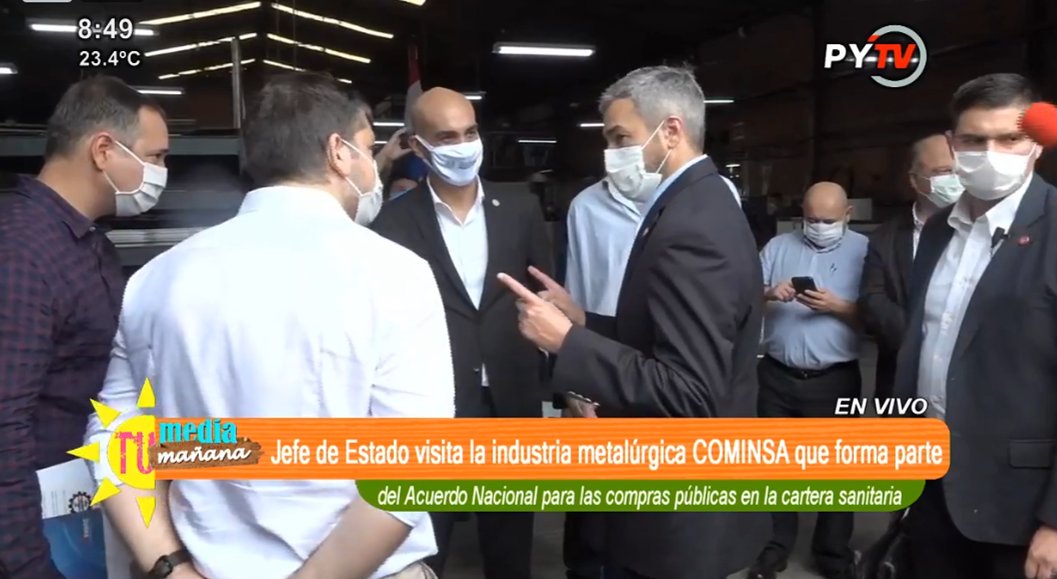 ParaguayTVHD's tweet photo. #TuMediaMañana| La Industria Metalúrgica #COMINSA, que forma parte del Acuerdo Nacional para las compras públicas en la cartera sanitaria, está ubicada en la ciudad de #Luque.

#EnVivo 👉🏾 https://t.co/UJgUttiBpN https://t.co/n7NgtMstwQ