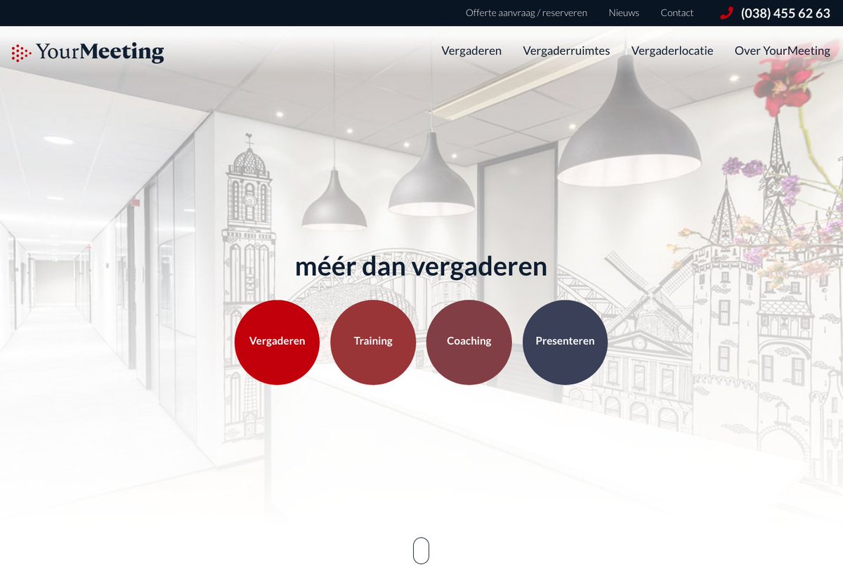 De website van YourMeeting is gelanceerd 🚀. Samen met @YourMeeting038 een mooi resultaat bereikt! #fijnesamenwerking #nieuwewebsite #vergaderruimtes #zwolle #goedeservice burovloed.nl/cases/yourmeet…