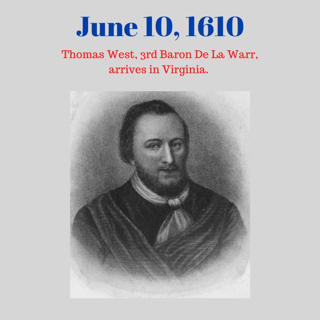 beforestates's tweet photo. On this date in history - the namesake of Delaware and the first governor of Virginia - Thomas West, arrives in "James Citty".

#ushistory #delaware #beforestates https://t.co/VelSP7obXo