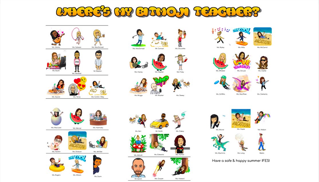 Celebrating old school with this one!Hope the IFES students have fun finding their Bitmoji teachers! Happy summer! Shout out to @6Caseley for sharing the template. #whereswaldo <a href="/HRCE_NS/">Halifax Regional Centre for Education</a> @IFES_official
