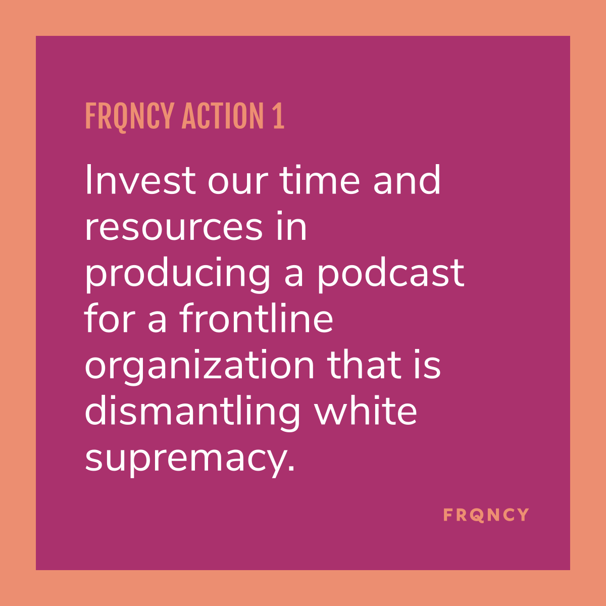frqncymedia's tweet photo. "I am calling on every audio production company in the US to join me in publicly issuing action plans for how you are using your capitalist superpowers to end the 400-year cycle of oppression, murder, and domination of black and Indigenous people." #blm https://t.co/QbOKyKmQe1 https://t.co/J3zbgaQjX0