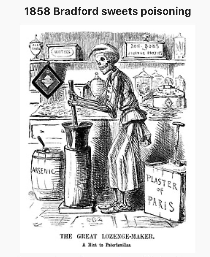 one of the things I love most about the victorians is that basically everything they consumed was poison, and their response to it was entirely and always to just draw the person selling it as a cool ass skeleton