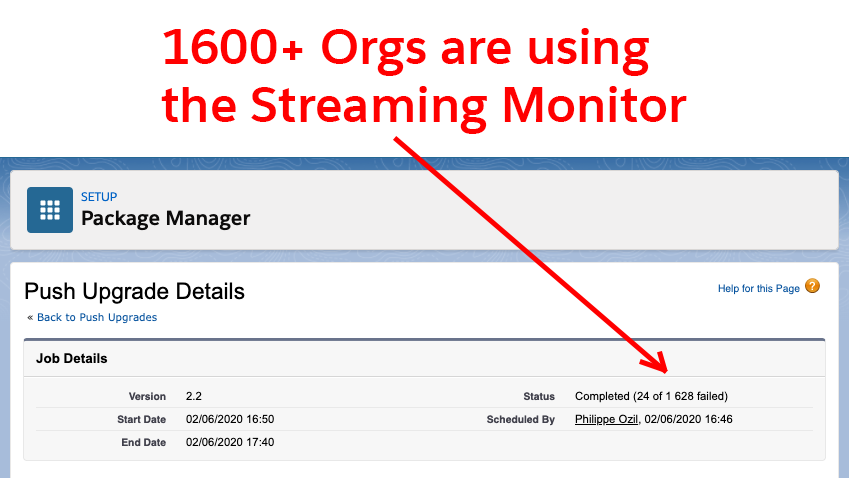 PhilippeOzil's tweet image. Wow, over 1600 #Salesforce orgs are using my Streaming Monitor!
This is a free tool that lets you monitor the streaming APIs.
Install it from @AppExchange (appexchange.salesforce.com/appxListingDet…) or check the source code from GitHub (github.com/pozil/streamin…).