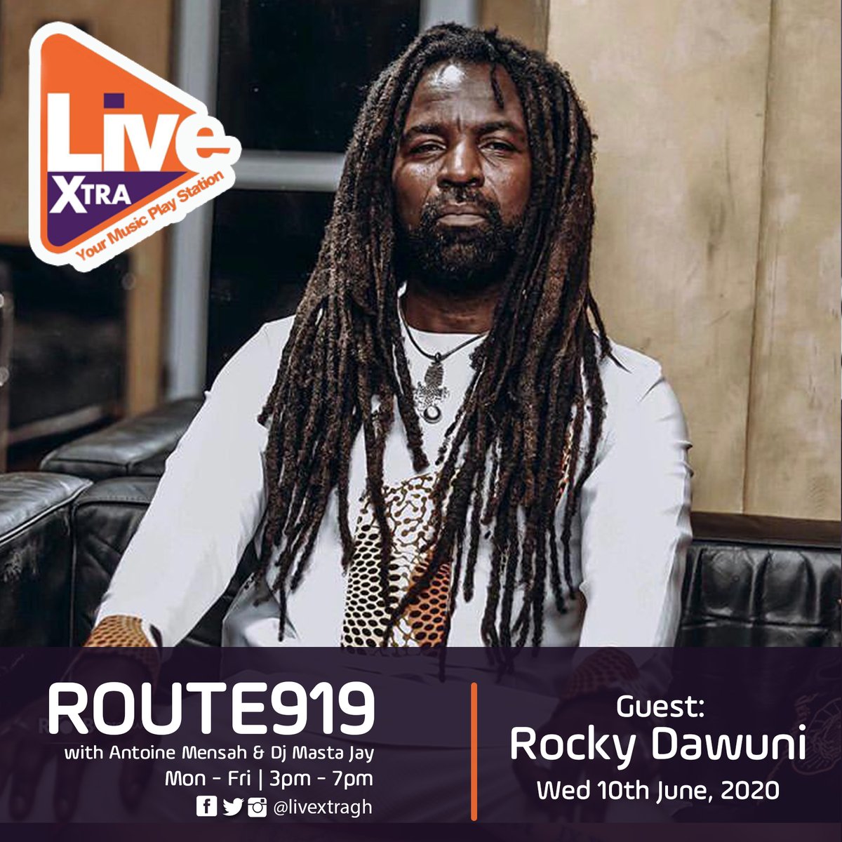 Hosting <a href="/RockyDawuni/">Rocky Dawuni</a> on @LiveXtraGH later today. Tune in from 3pm (GMT). 

Listen here - bit.ly/LiveXtra

#ChampionArise #LiveXtra