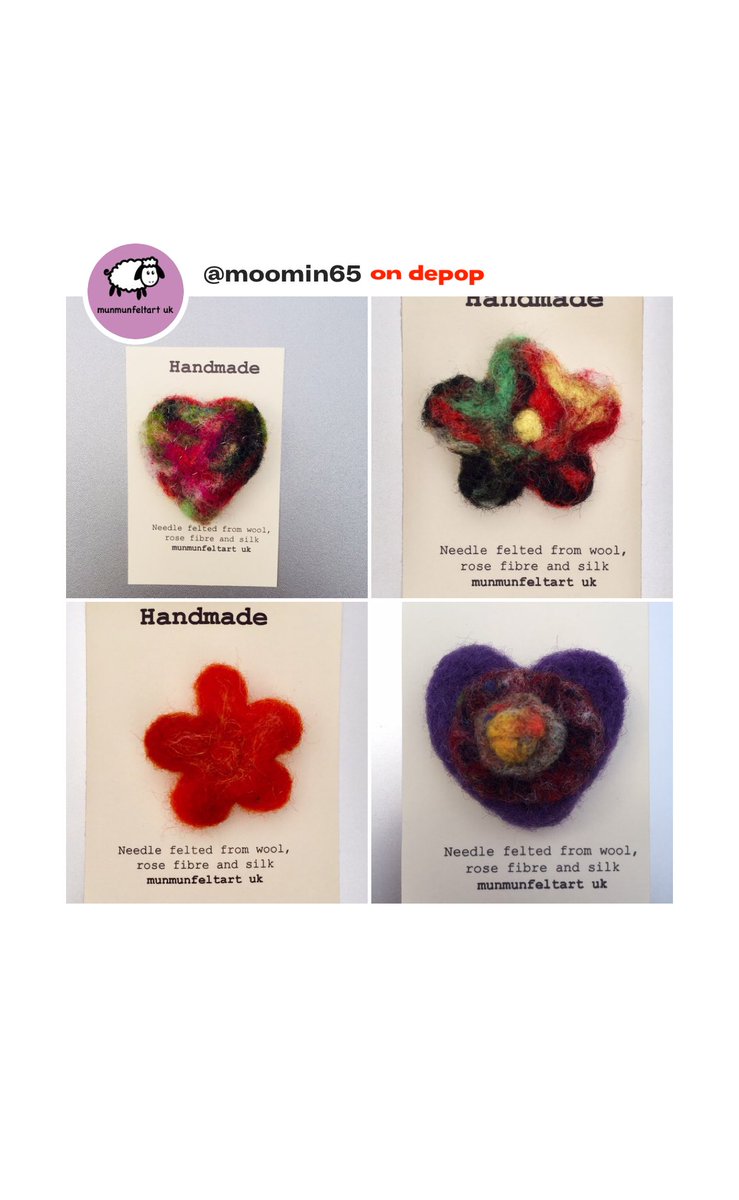 #shop #needlefeltedcrafts #depop #brooches