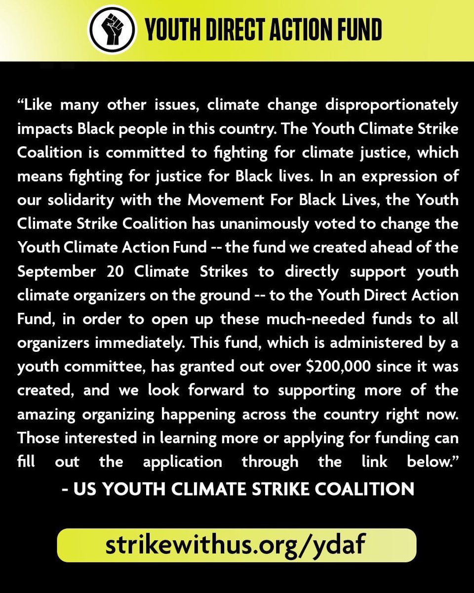 If you’re a young organizer and need funds for an upcoming action or event you’re planning APPLY NOW!! #StrikeWithUs #BlackLivesMatter #AbolishICE #DefundThePolice