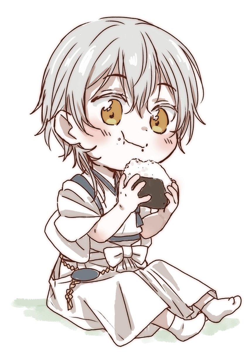 刀剣乱舞 審神者さんのお夜食をもぐもぐする雛鶴ちゃん 私もおにぎり食べたい ぷくのイラスト