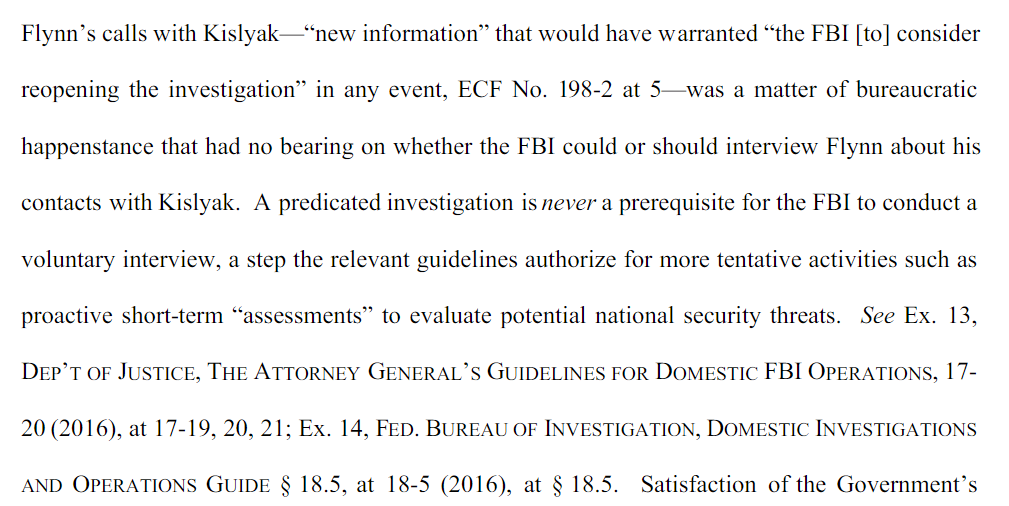 Gleeson is almost begging Barr to prove the entire Russia investigation was pretextual in order to expose that the interview of Flynn was pretextual!