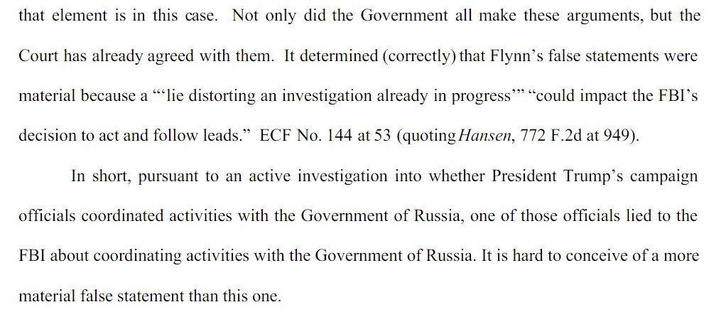 Come on AG Barr, prove why this wasn't material & why the entire Russia investigation was not a proper exercise of prosecutorial power! Please!