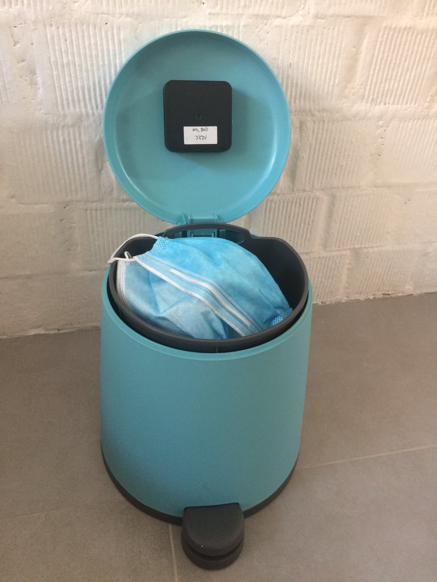 Sensores  Nodea para detectar el llenado de contenedores con mascarillas usadas de una manera aséptica y ecológica. <a href="/eRecicla/">España Recicla</a> <a href="/recyclia/">Recyclia</a> <a href="/_CARITAS/">Cáritas Española ✳️</a>