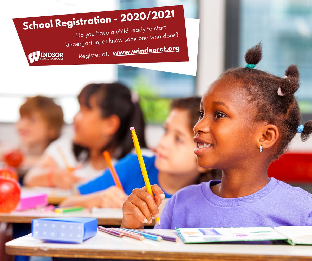 TownofWindsorCT's tweet photo. Time to register for kindergarten! @WPSwindsorct is asking for your assistance with their student registration process for the 2020/2021 school year. Do you have a child who is ready to start kindergarten, or know someone who does? Click here:  https://t.co/ht5qo6B9ih https://t.co/fFLxAg3Zum