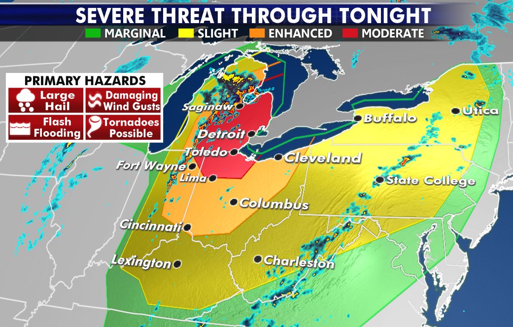 Dangerous storms beginning to develop across eastern Great Lakes & Ohio ...